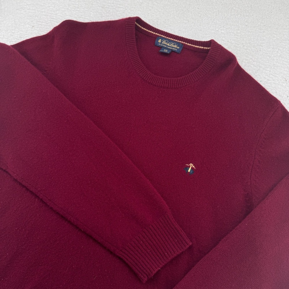 Vintage Brooks Brothers Scottish Lambswool Sweater Mens 2XL Burgundy Crewneck